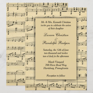 Sheet Music Wedding Invitation