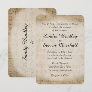 Sheet Music Wedding Invitation