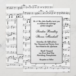 Sheet Music Wedding Theme Invitation