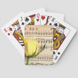 Sheet Music Yellow Rose Playing Cards