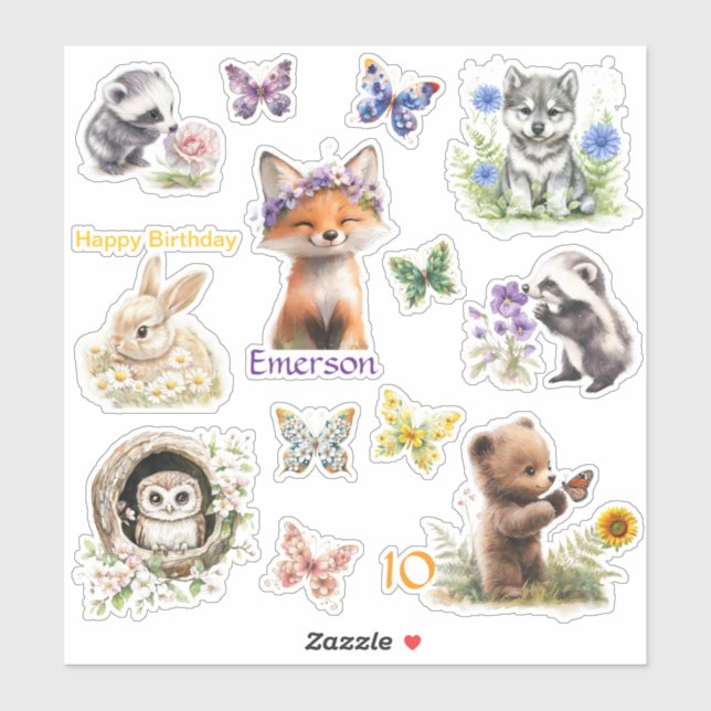 Sheet of 13 Custom-Cut Vinyl Stickers Customize (Sheet)