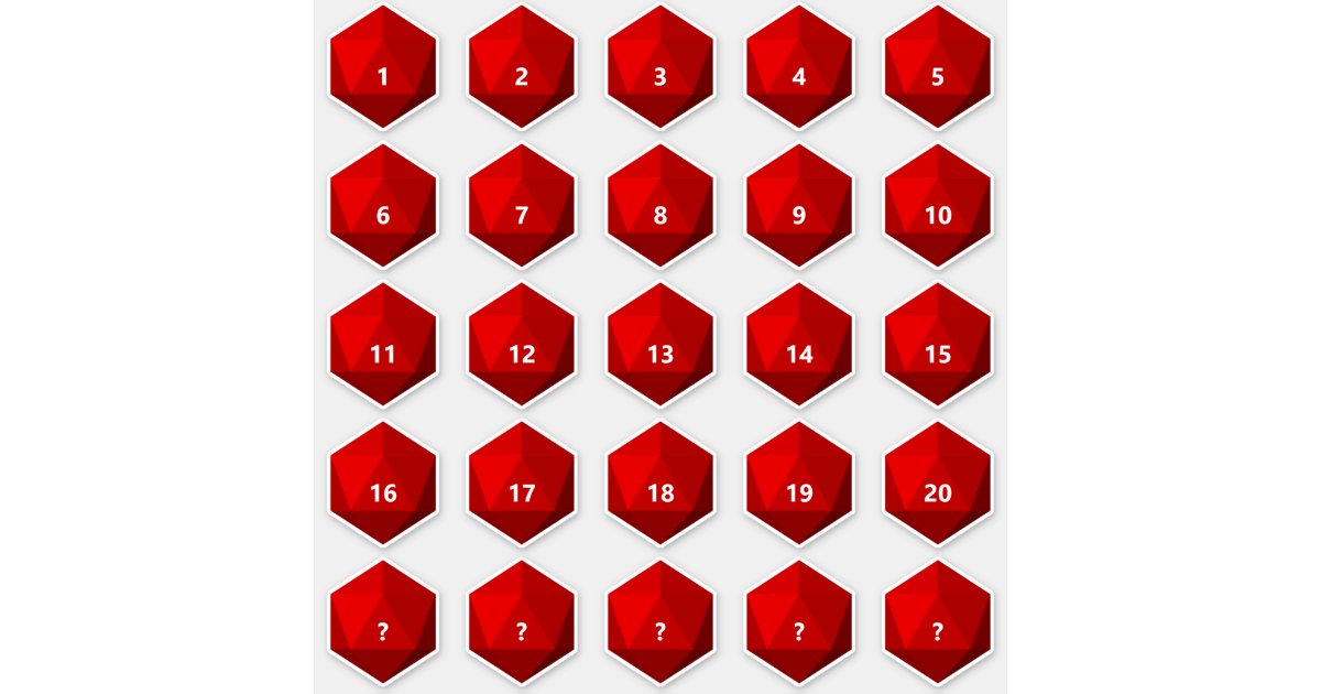 sheet-of-25-custom-text-d20-die-red-template-zazzle