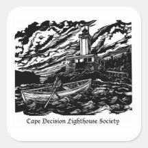 Sheet of 6 Woodblock Print Sticker - 3 inch