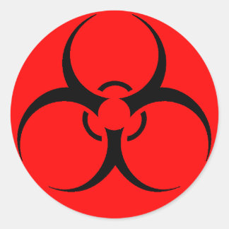 Sheet of biohazard stickers