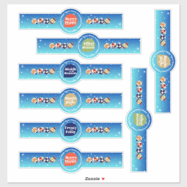 Sheet of Custom-Cut Funny Holiday Stickers (Sheet)