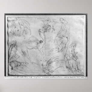 Sheet of studies, from the The Vallardi Album Poster