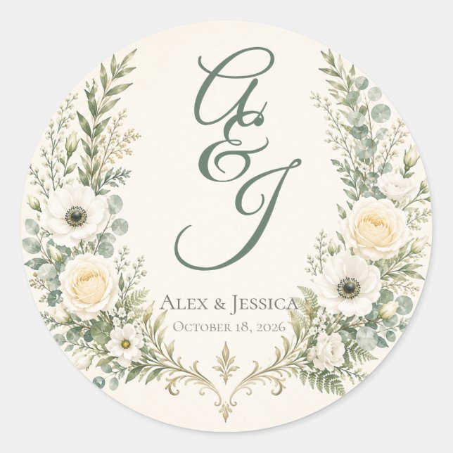 Sheet: Personalized Botanical Envelope Seal (Front)