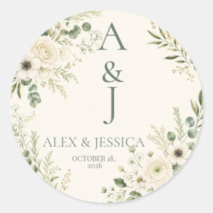 Sheet:Personalized Botanical Wedding Initials Seal