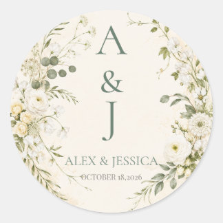Sheet:Personalized Stylish Botanical Wedding Seal