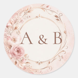 Sheet:Rose Gold Wedding Envelope Seals for Her
