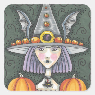 SHEET STICKERS SHEET CITROUILLE GOTH WITCH HALLOWE