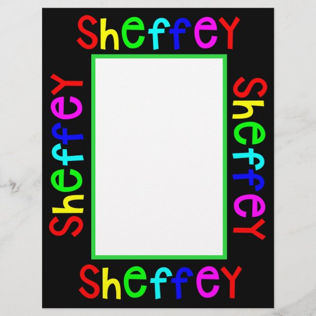 Sheffey Bold Rainbow Fonts Letterhead (Front)