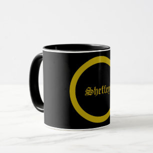 Sheffey Fonts - Black and Gold coffee mug