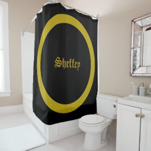 Sheffey Fonts - Black and Gold Monogram Shower Cur