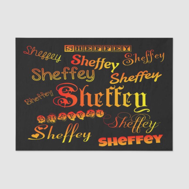 Sheffey Fonts - Orange, Red and Yellow Tissue Paper (Front)