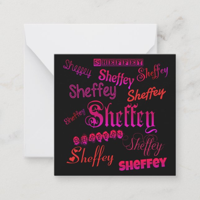 Sheffey Fonts - Pink and Red Card (Front)