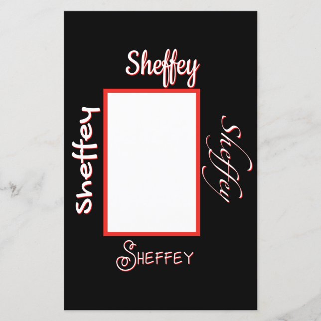 Sheffey Fonts stationery (Front)