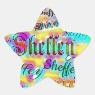 Sheffey Fonts - Yellow and Pink Rainbow Star Sticker