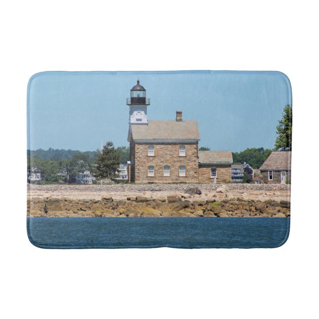 Sheffield Island Lighthouse, Connecticut Bath Mat (Front)