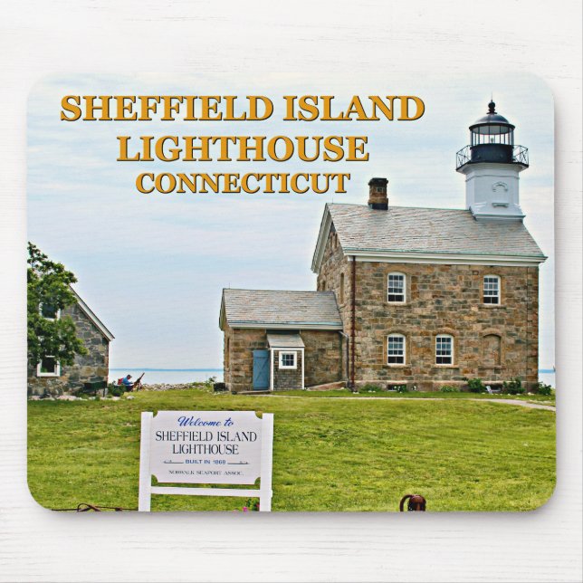 Sheffield Island Lighthouse, Connecticut Mouse Pad (Front)