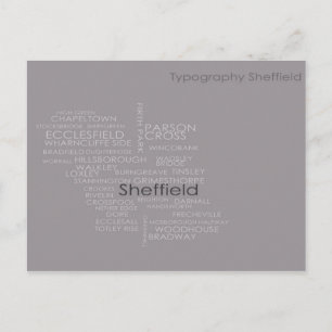 Sheffield Typography Map Postcard