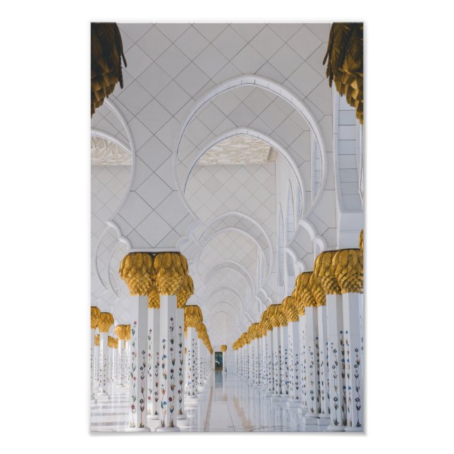 Sheikh Zayed Grand Mosque columns,Abu Dhabi Photo Print (Front)
