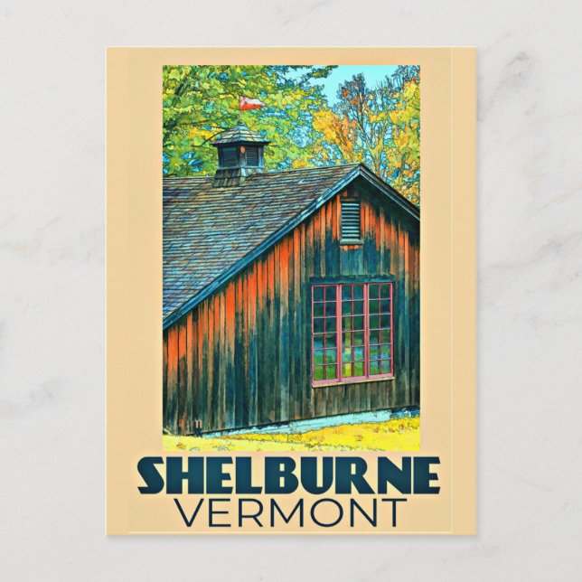 Shelburne, Vermont vintage travel poster Postcard (Front)