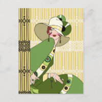 Shelby, 1920s Art Deco Lady in Yellow and Olive
