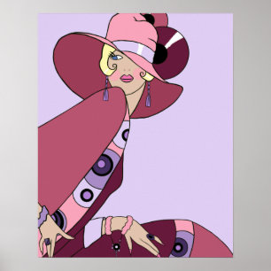 Shelby, 1920s Lady in Lavender and Wine Poster