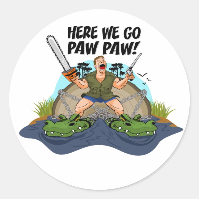 Shelby The Swamp Man - Here We Go Paw Paw Classic Round Sticker (Front)