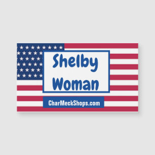 Shelby Woman patriotic magnetic card