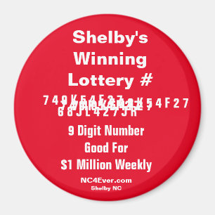 Shelby's Winning Lottery Number Magnet
