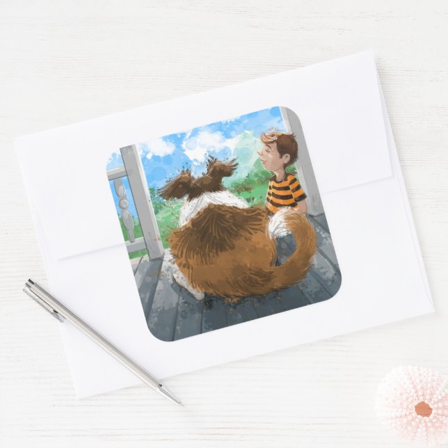 Sheldon and Davie Relaxing Square Sticker (Envelope)