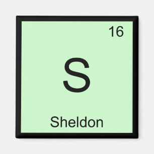 Sheldon Name Chemistry Element Periodic Table Magnet