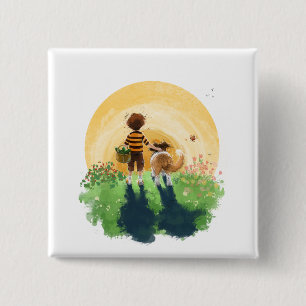 Sheldon the Sheltie 2 Inch Square Button