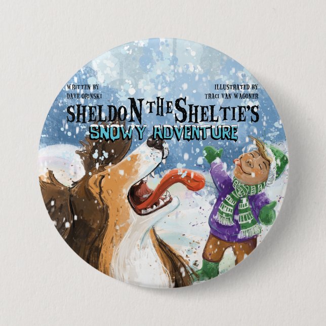 Sheldon the Sheltie 3 Inch Round Button (Front)