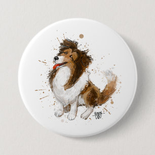 Sheldon the Sheltie 3 Inch Round Button