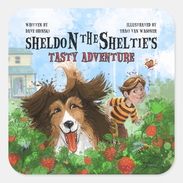 Sheldon the Sheltie Square Sticker (Front)