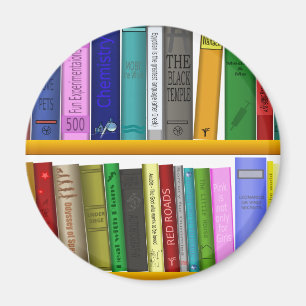 shelf books library reading magnet
