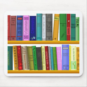 shelf books library reading mouse pad