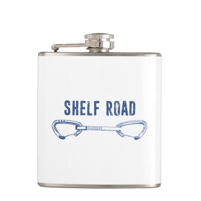Shelf Road Climbing Quickdraw Hip Flask (Front)