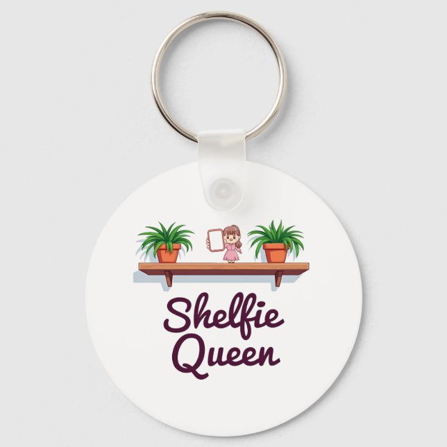 Shelfie Queen – The Plant Lover’s Selfie Moment Keychain (Front)