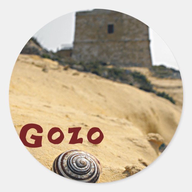 Shell and Tower, Gozo, Malta Classic Round Sticker (Front)