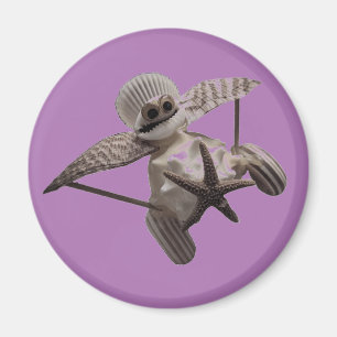 Shell Art Airplane Magnet