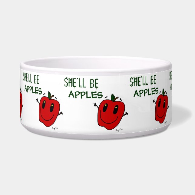 SHE'LL BE APPLES Pet Dish (Front)