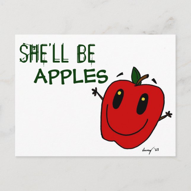 SHE'LL BE APPLES Postcard (Front)