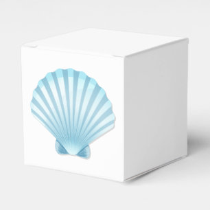 Shell Beach Nautical Blue Elegant Wedding Party Favor Box