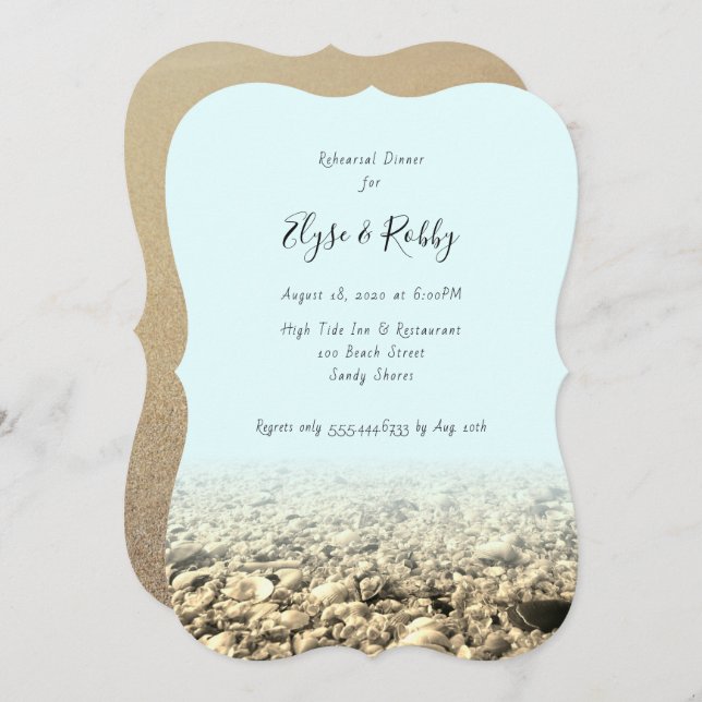 Shell Beach Rehearsal Dinner Custom Invitation (Front/Back)