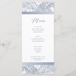 Shell Beach Wedding Event Menu Flat Card