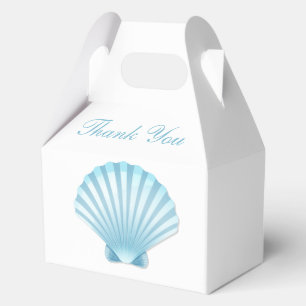 Shell Blue Nautical Beach Wedding Thank You  Favor Box